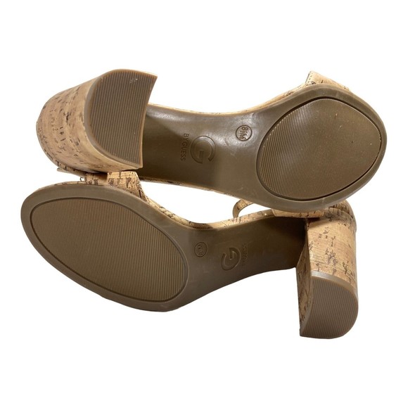 G By Guess Sandals Shantel3 Cork Chunky Heel Open Toe Women's 8.5M NWOB - Picture 9 of 11